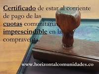 Certificado de estar a corriente de pago de los gastos de la Comunidad